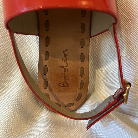 Boden Red Patent Leather Flat Heel Open Toe Sandals, Women’s Size 38/ 7.5 - Picture 4 of 11